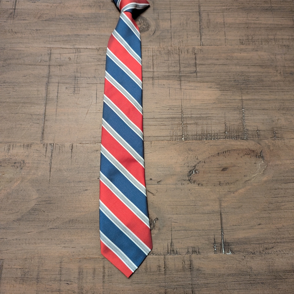 Striped Red and Blue Boys Preppy Tie
